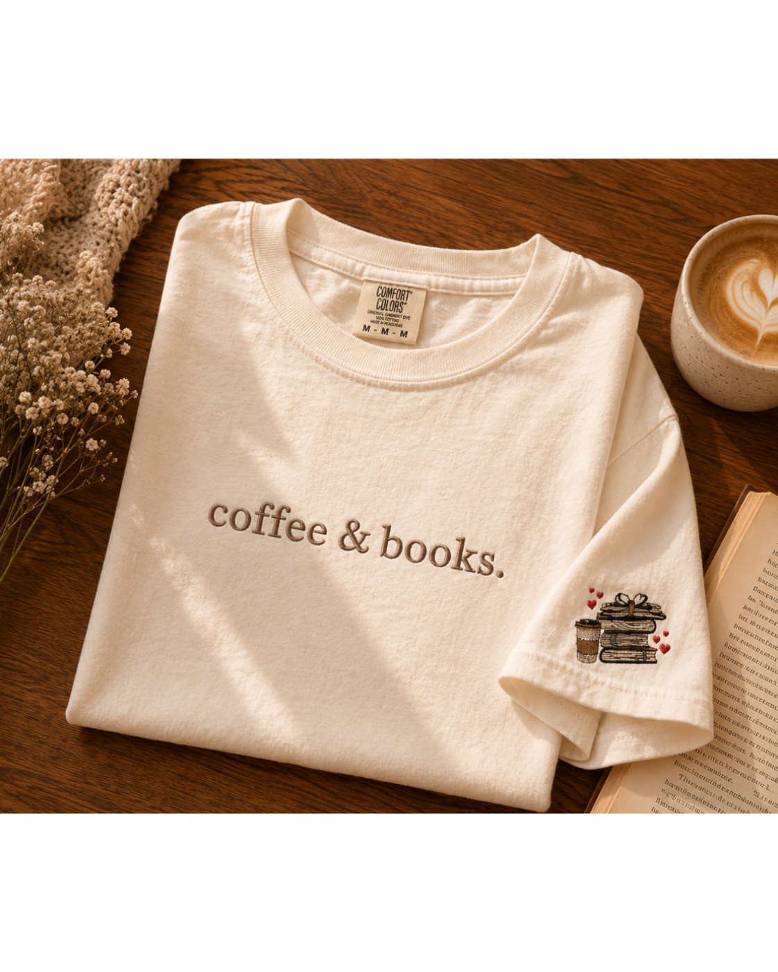 coffee & books. Tee
