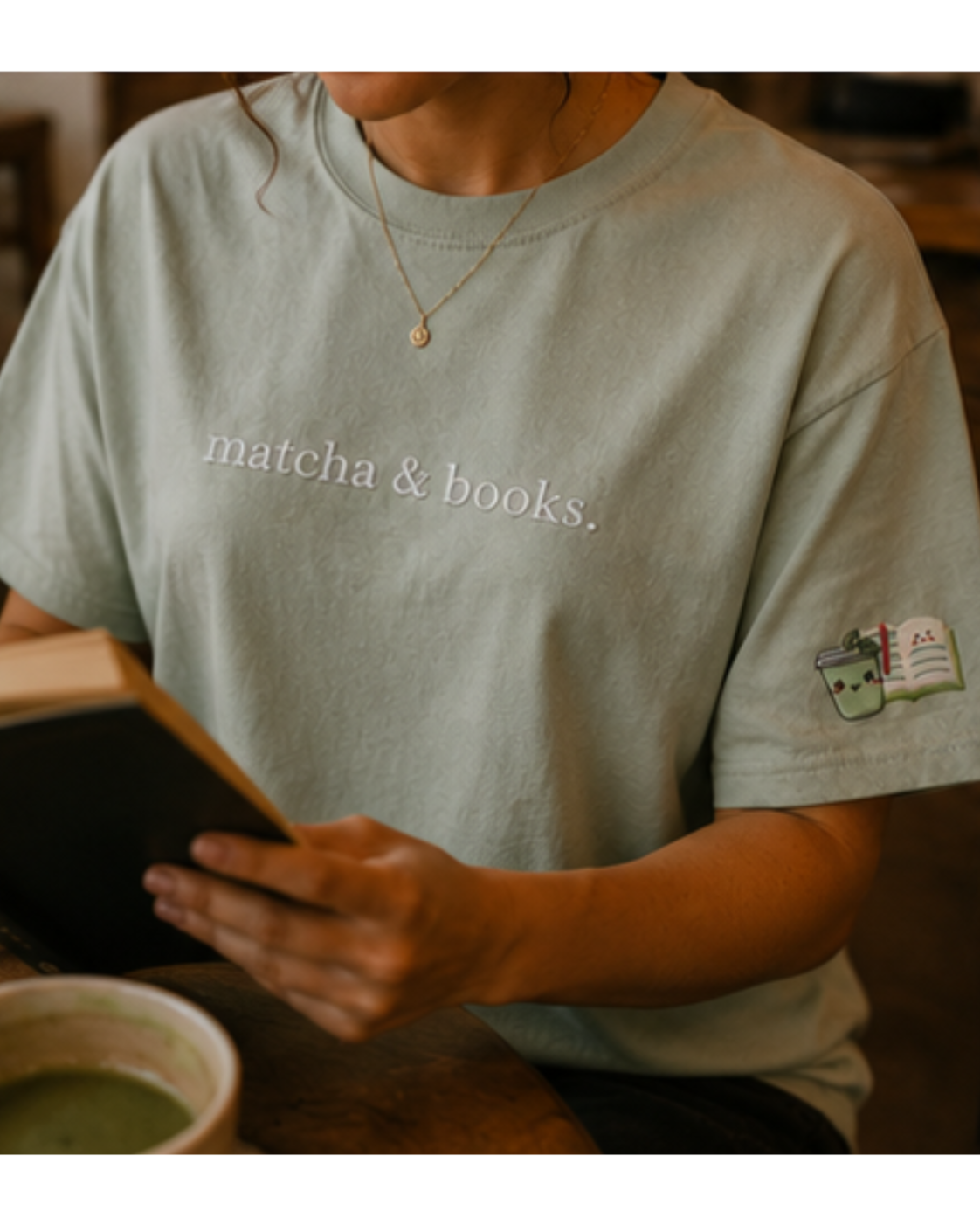 matcha & books. Tee