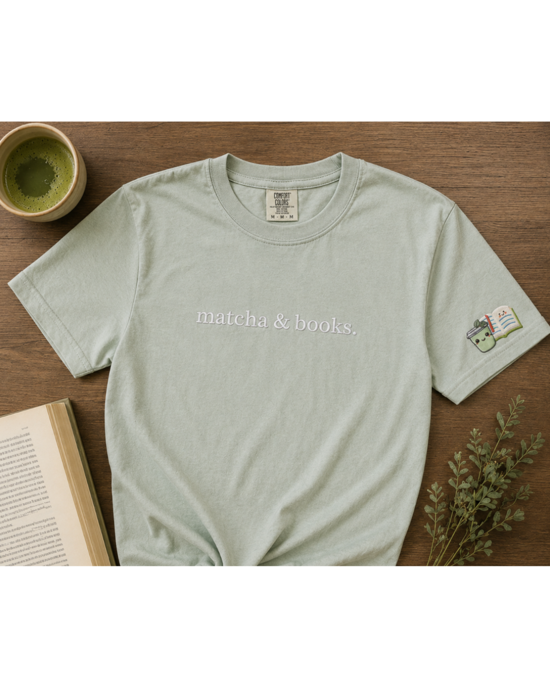 matcha & books. Tee