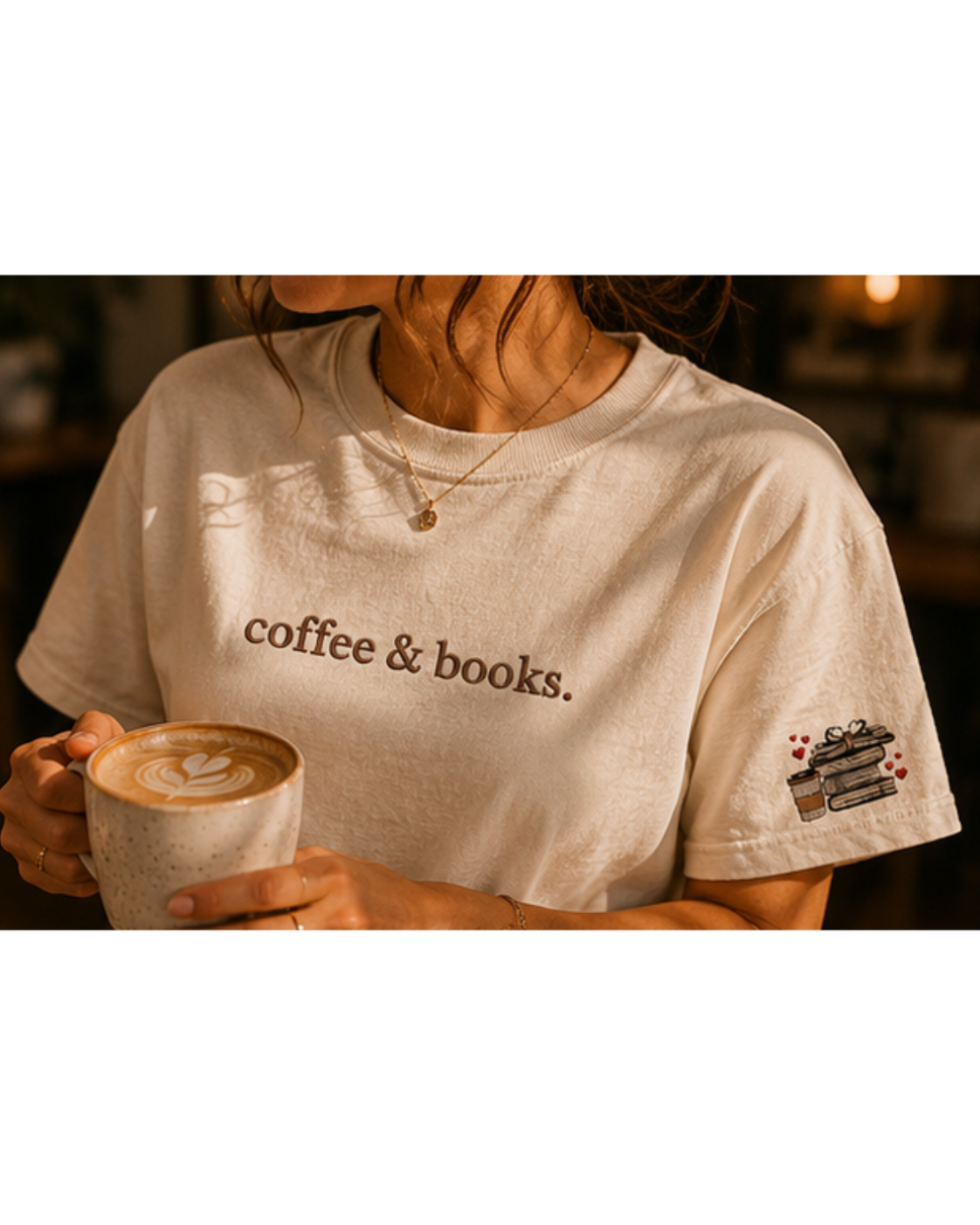 coffee & books. Tee