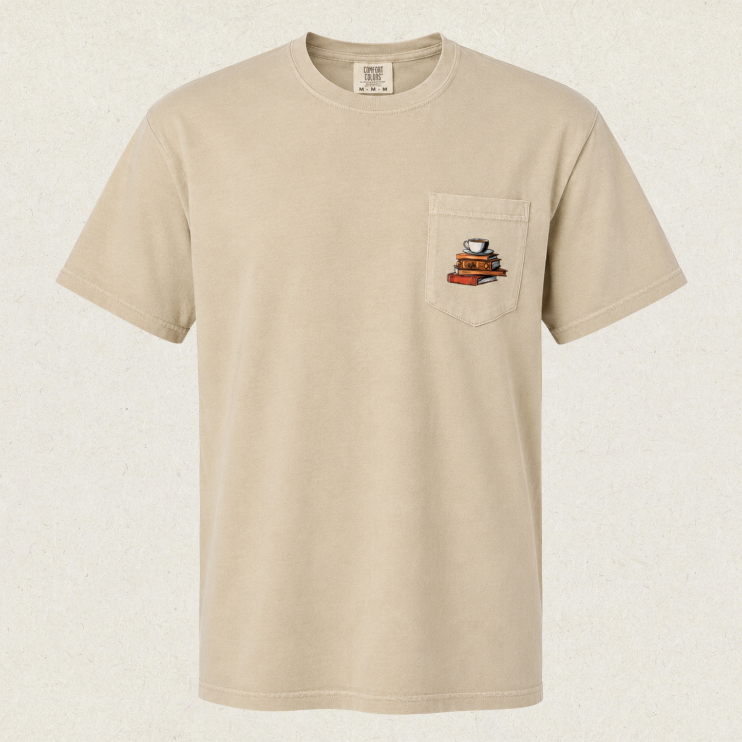 Coffeehouse Reader Pocket Tee